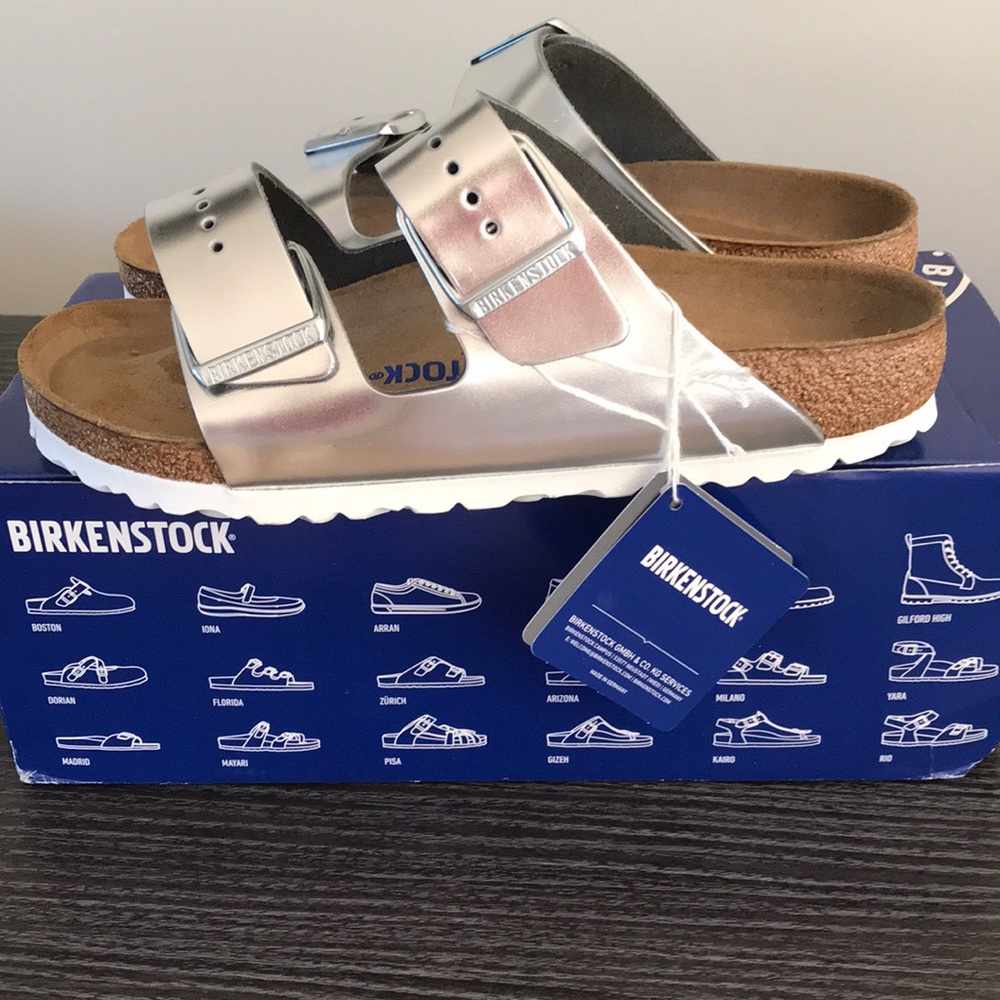 Birkenstock Arizona Silver Metallic